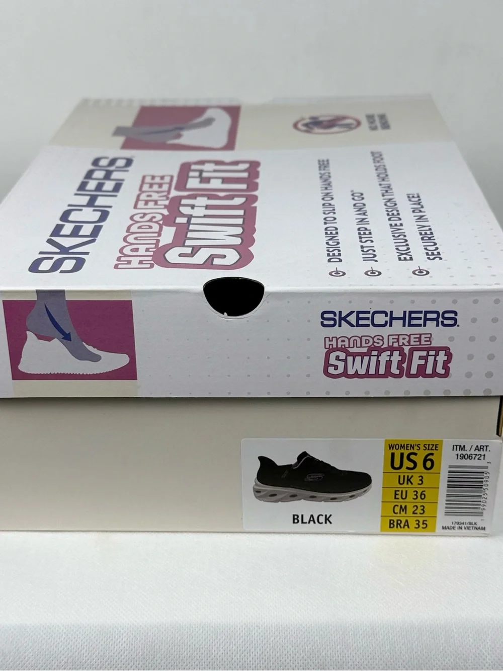 Skechers Hands Free Swift Fit Glide Lite 2.0 Black Women’s 6 Shoes NWB